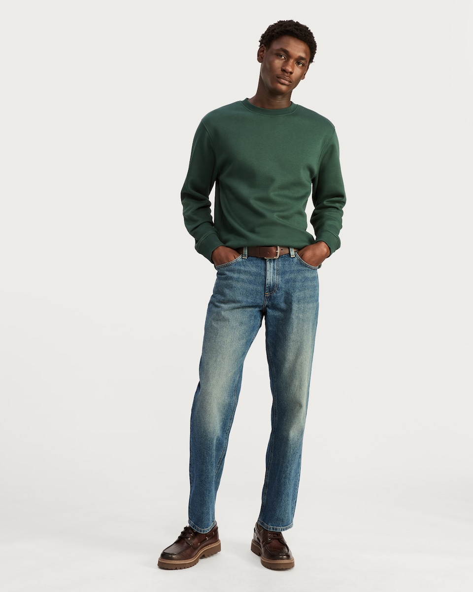 image 1 of F&F Relaxed Fit Vintage Washed Denim Jeans in Blue