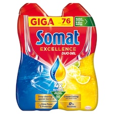 Somat Excellence Duo Gel Grease Cutting Lemon 2 x 684 ml