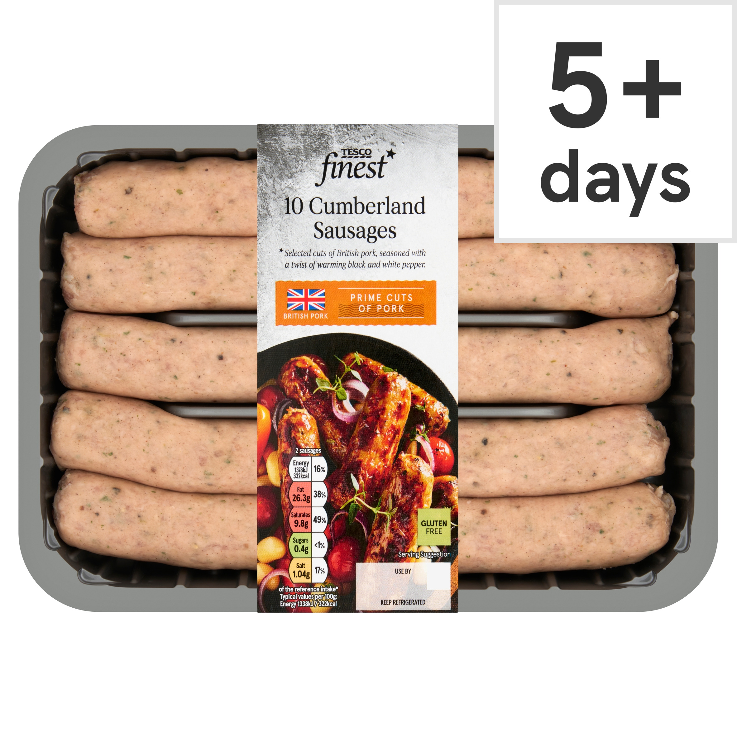 Tesco Finest British 10 Cumberland Sausages 667G