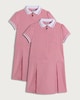 image 4 of F&F School Girls 2-Pack Gingham Short Sleeved Dresses in Red