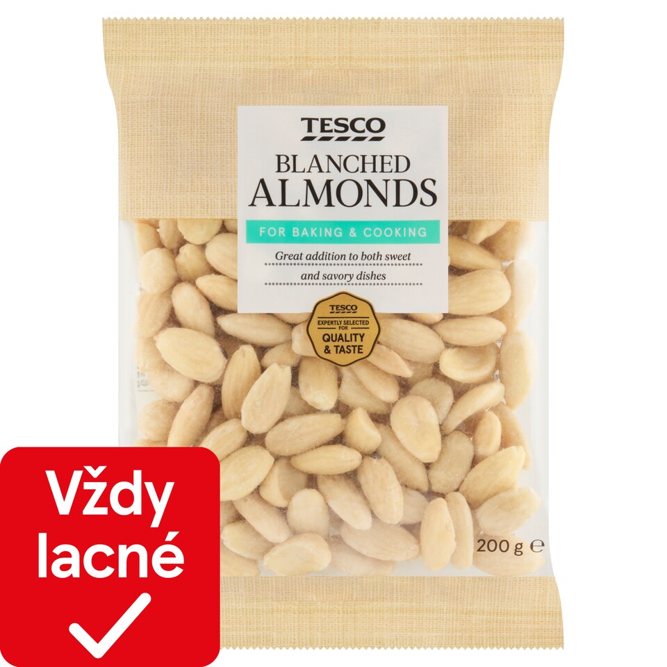 Tesco Mandle jadrá blanšírované 200 g