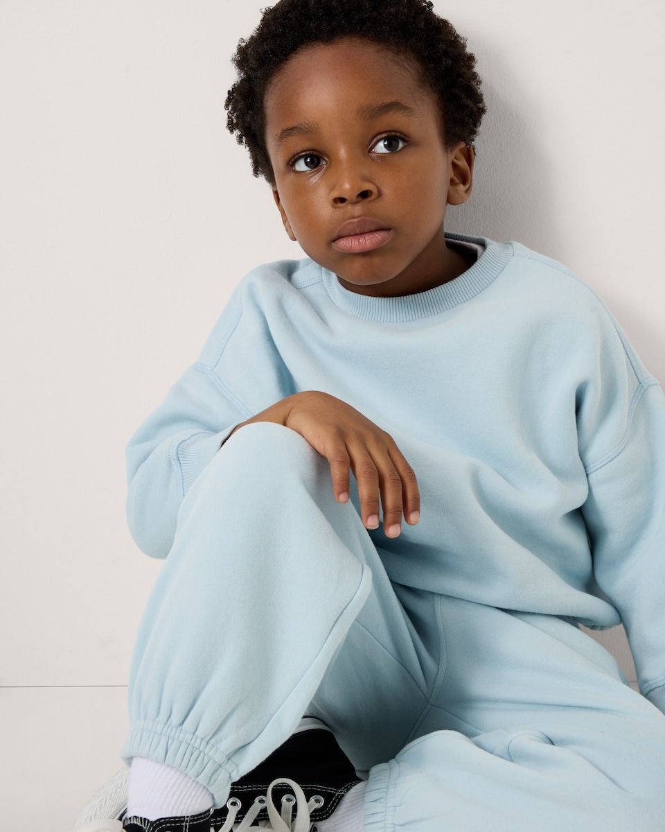 image 1 of F&F Boys 2-Pack Cotton Rich Sweatshirt and Joggers Set in Blue