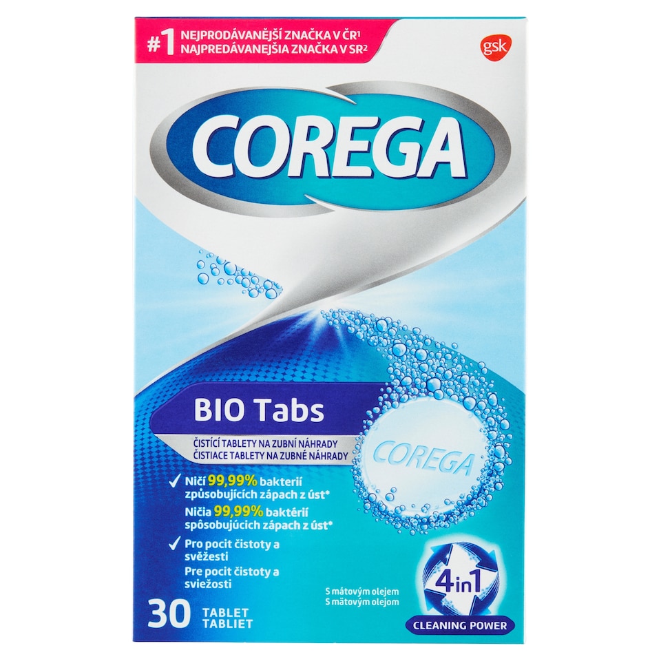 obrázok 1 z Corega Bio Tabs čistiace tablety 30 ks