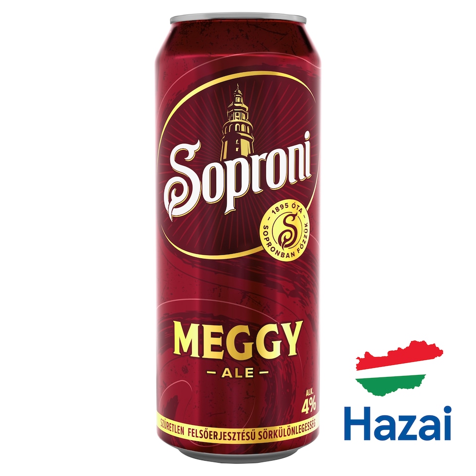 Soproni Meggy Ale szűretlen felsőerjesztésű sörkülönlegesség 4% 500 ml