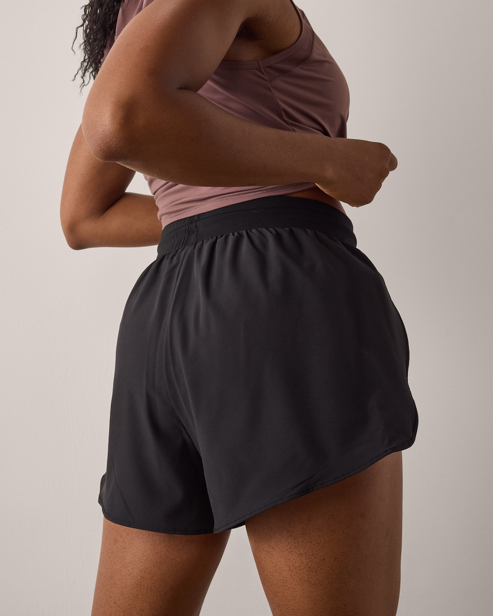 image 1 of F&F Active Drawstring Shorts in Black