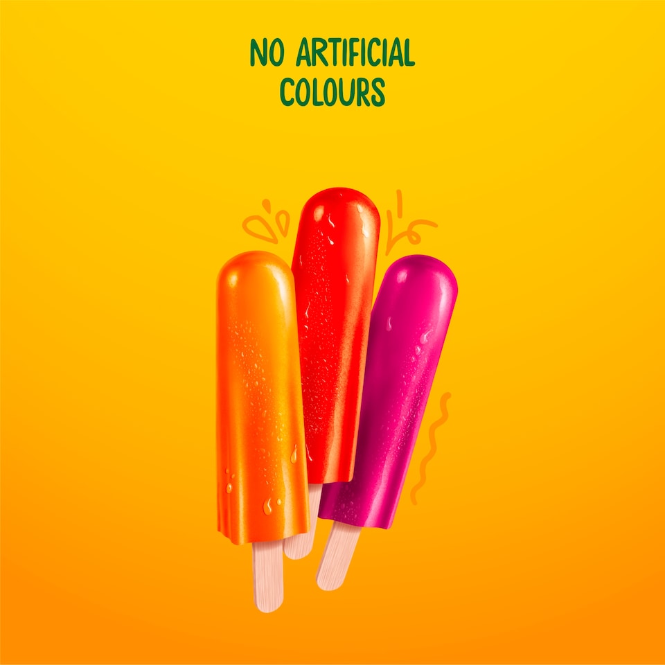 image 1 of Popsicle Orange, Cherry & Grape Flavour Water Ices 18 x 48ml