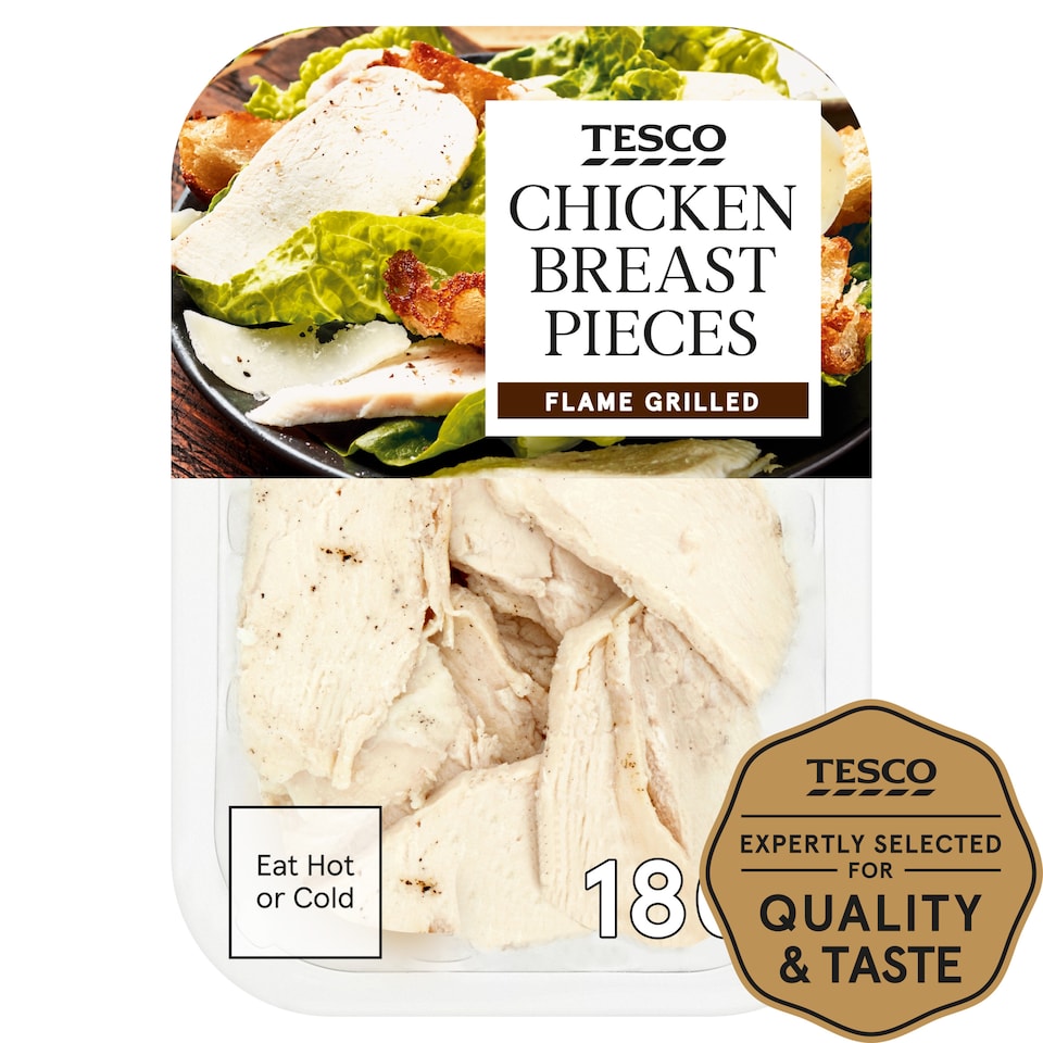 Tesco Flamegrilled Cooked Chicken Breast Chunks 180G