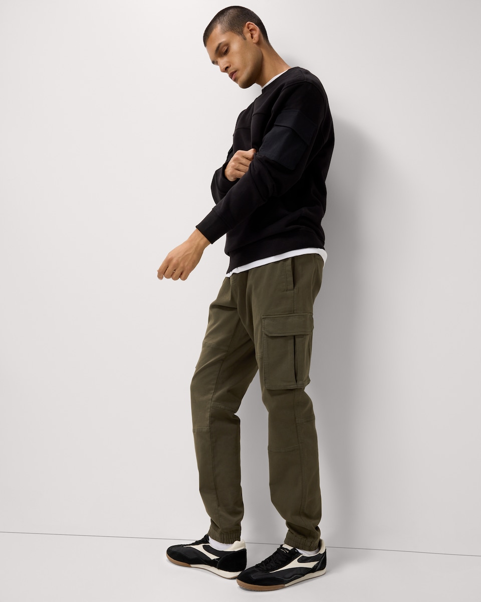 image 1 of F&F Cotton Rich Pocket Sleeve Sweatshirt in Black