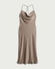 image 5 of F&F Satin Cowl Neck Midi Dress in Mink
