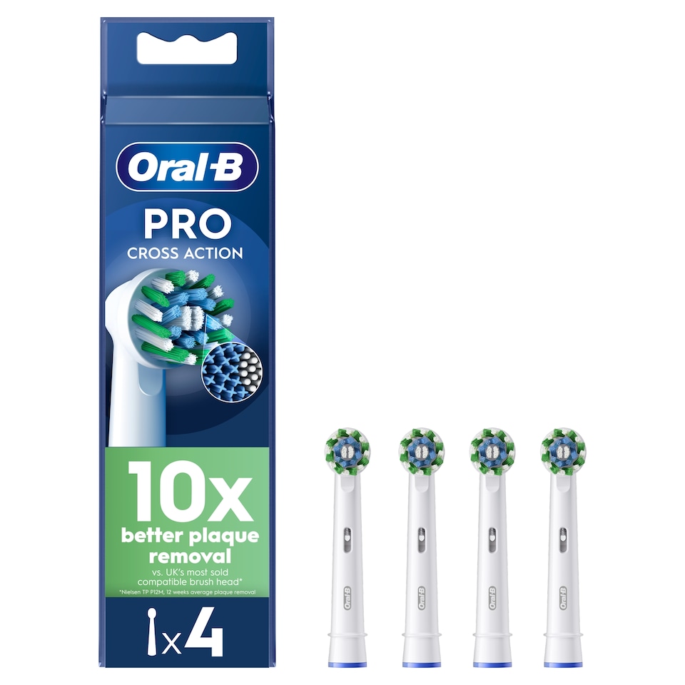 image 1 of Oral-B Pro Cross Action Refill Heads 4 Pack