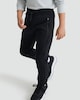 image 2 of F&F Boys Cotton Rich Zip Pocket Cuffed Drawstring Joggers in Black