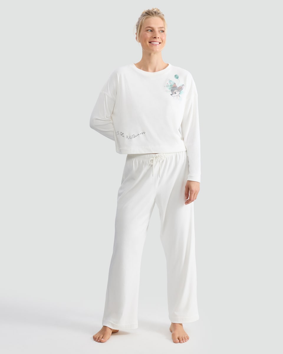 image 1 of Disney Bambi 2-Piece Fleece Pyjamas Set in Cream