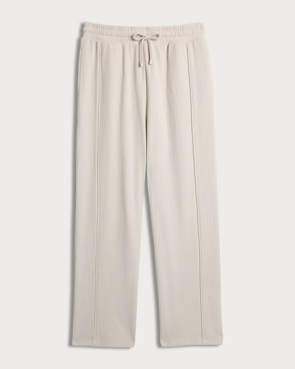 F&F Active Ribbed Wide Leg Drawstring Joggers in Neutral