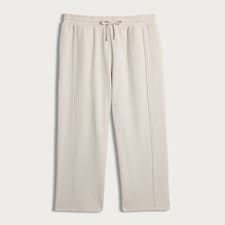 F&F Active Ribbed Wide Leg Drawstring Joggers in Neutral