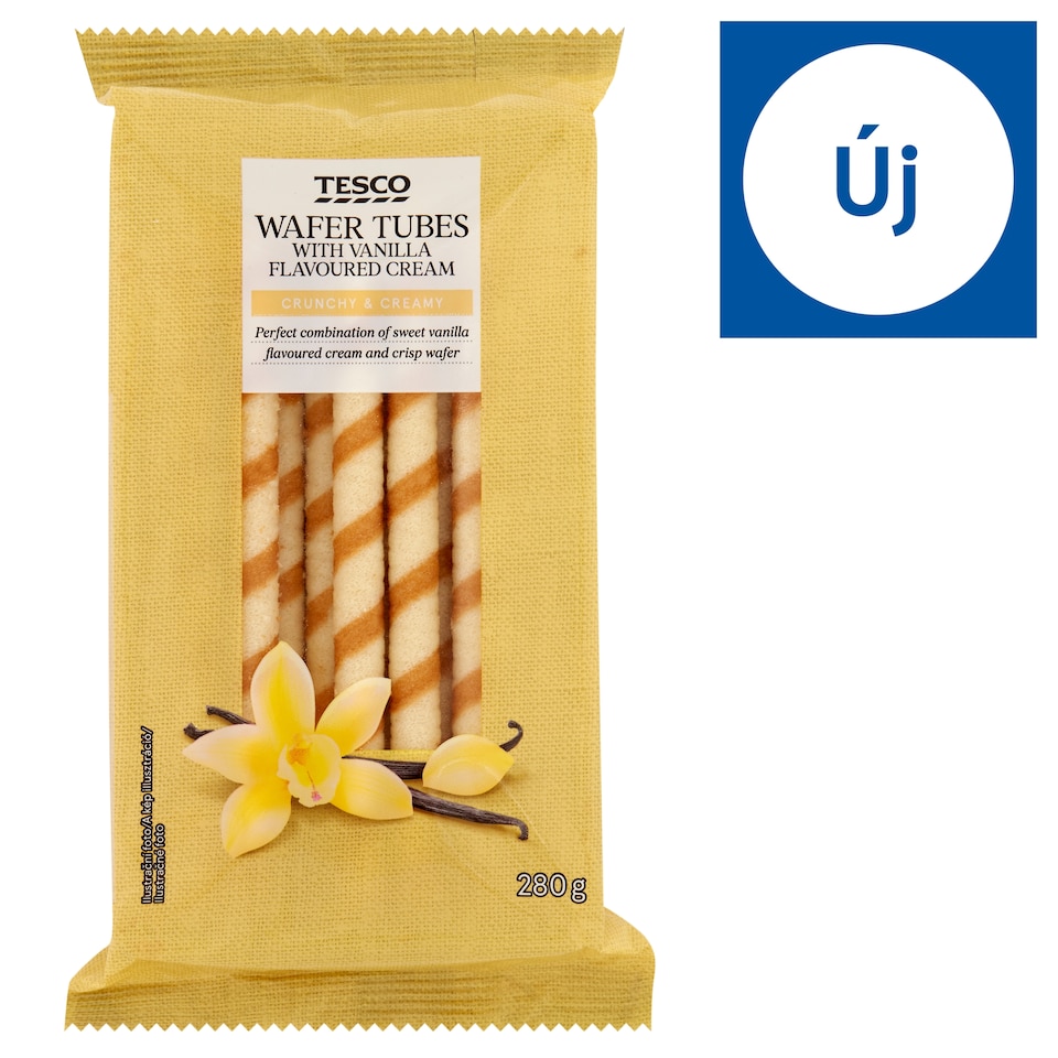 Tesco ostyatekercs vanília ízű krémmel 280 g