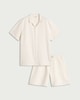 image 4 of F&F Cotton Rich Towelling Striped Short Pyjama Set in Multi
