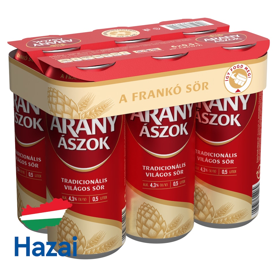 Arany Ászok Light Beer 4,3% 6 x 0,5 l