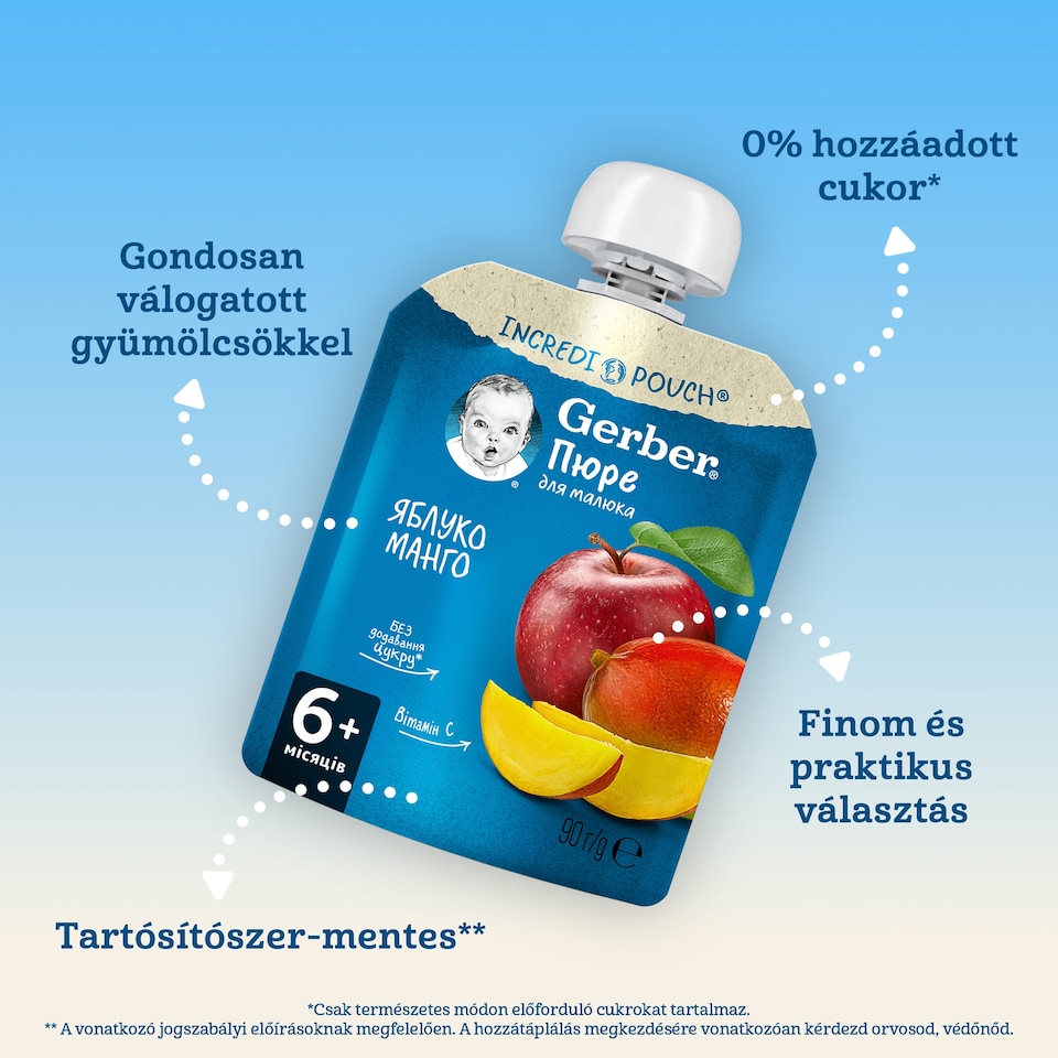 image 1 of Gerber Apple-Mango Fruit Puree 6+ Months 90 g
