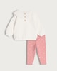 image 2 of F&F Baby 2-Piece Cotton Rich Floral Print Sweatshirt and Legging Set in Cream