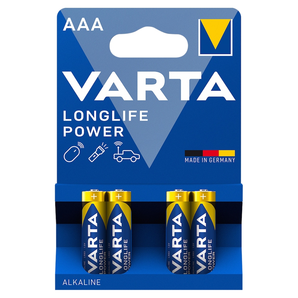 obrázok 1 z VARTA Longlife Power AAA alkalické batérie 4 ks