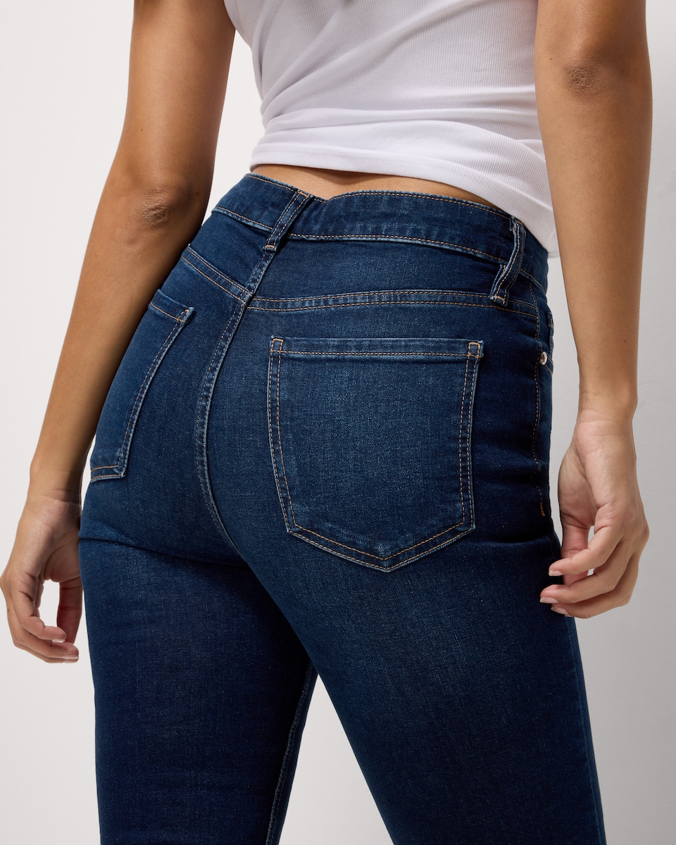 image 1 of F&F High Rise Cigarette Jeans in Navy