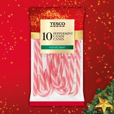 Tesco 10 Peppermint Candy Canes 125G