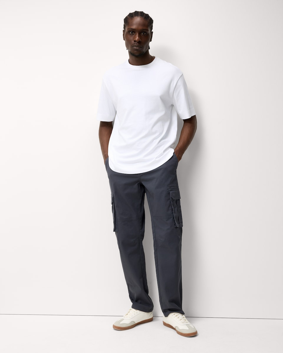 image 1 of F&F Cotton Rich Cargo Trousers in Blue