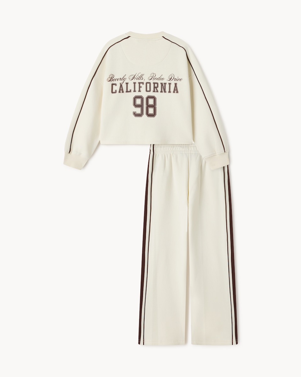 image 1 of F&F Active Girls AFTERCLASS Sweatshirt and Trousers Set in Cream
