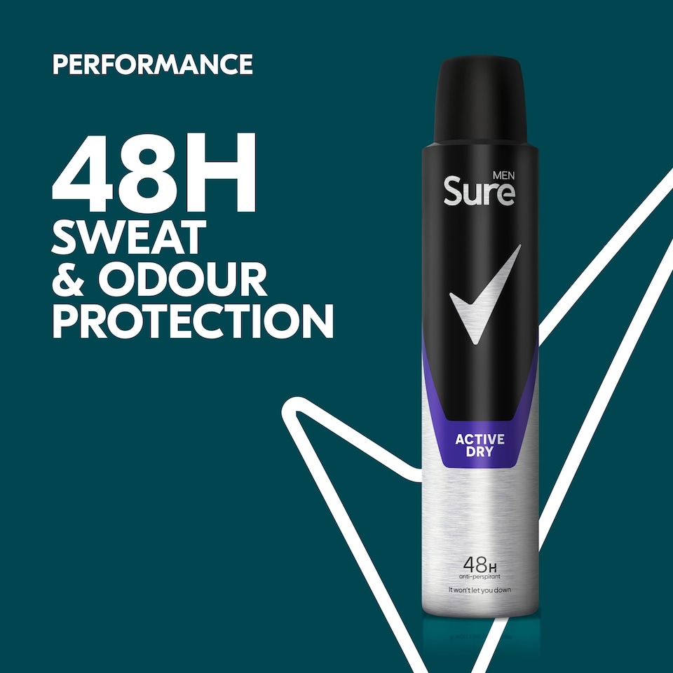 image 1 of Sure Men Active Dry 48h Antiperspirant Deodorant 200ml