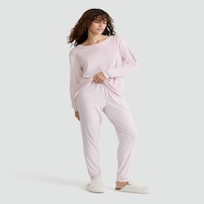 F&F Stripe Print Long Sleeved Top and Joggers Pyjamas in Multi Pink
