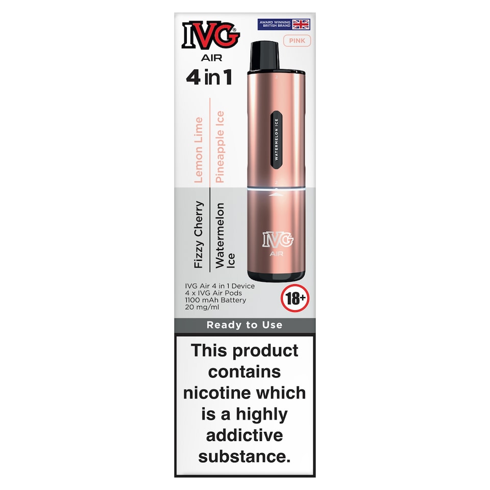 IVG Air 4 in 1 Device - Pink 4x2ml 20mg