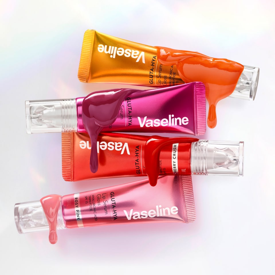 image 1 of Vaseline Gluta-HYA Serum Gloss Tinted Lip Care Cherry Crush 10ml