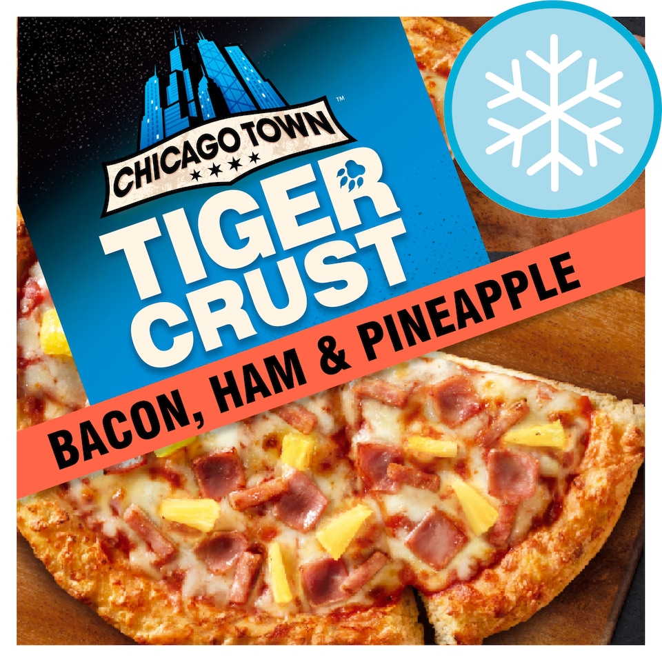image 1 of Chicago Town Tiger Crust Pizza - Bacon, Ham & Pineapple 380g