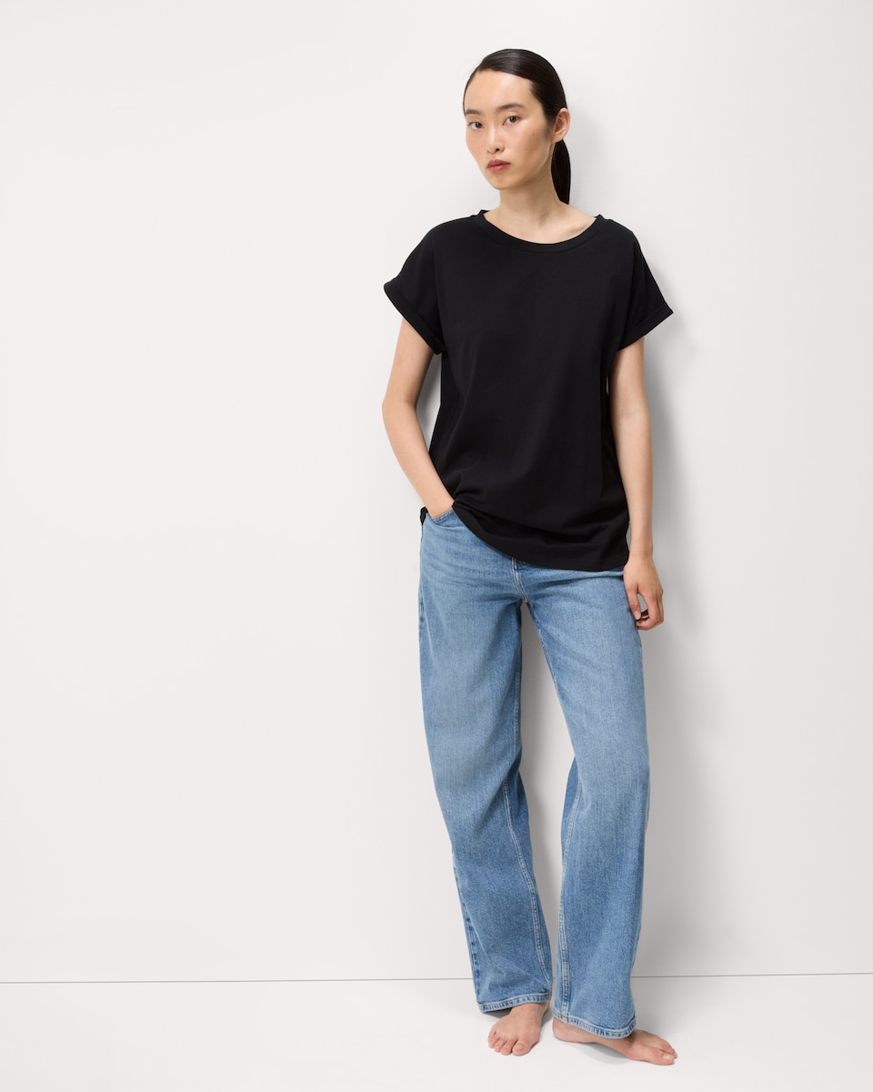 image 1 of F&F Pure Cotton Short Sleeved T-Shirt in Black
