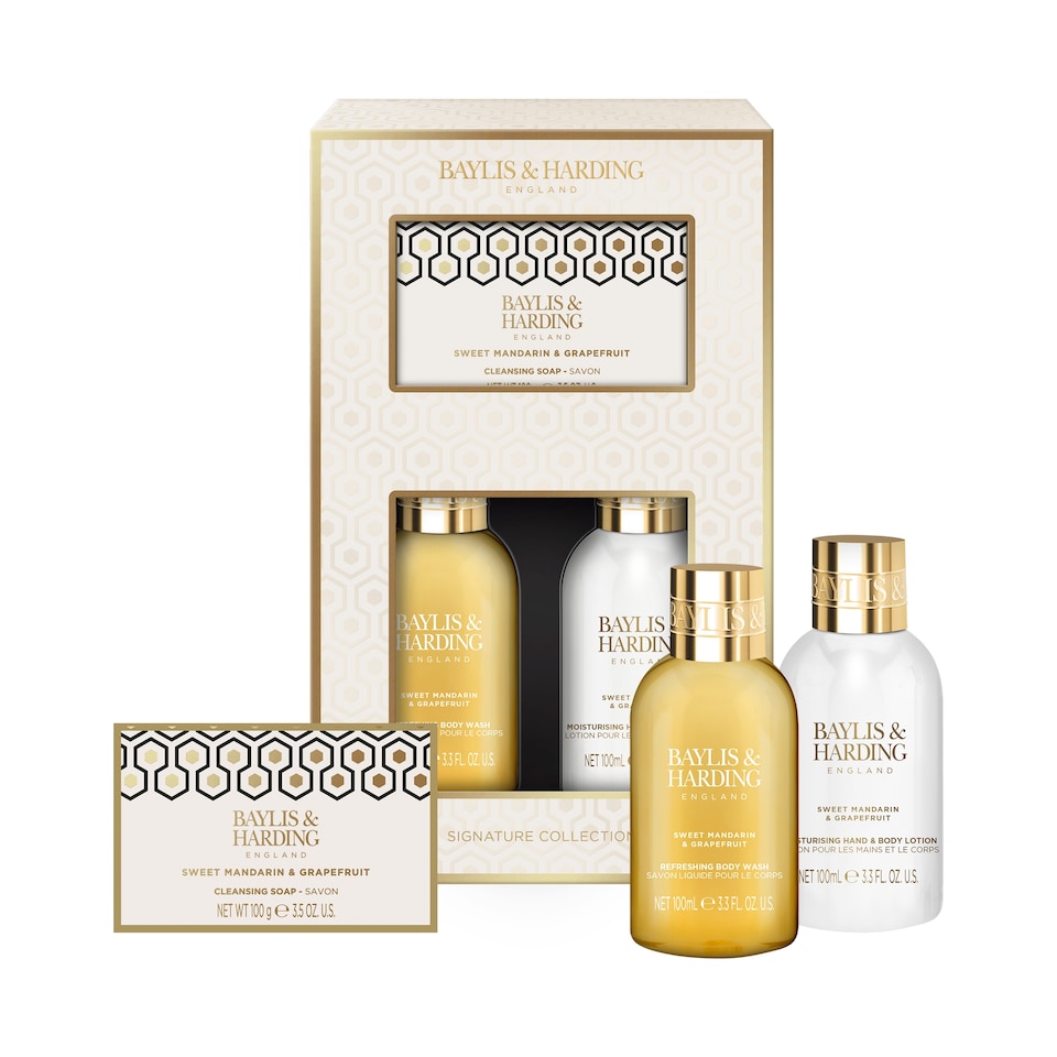 image 1 of Baylis & Harding Sweet Mandarin & Grapefruit Luxury Mini 3 Piece Gift Set