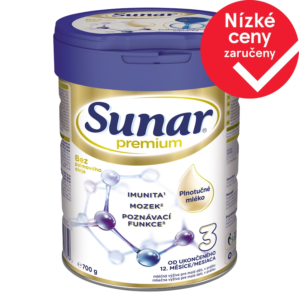 Obrázek 1 pro produkt Sunar Premium 3 mléčná výživa pro malé děti v prášku 700g