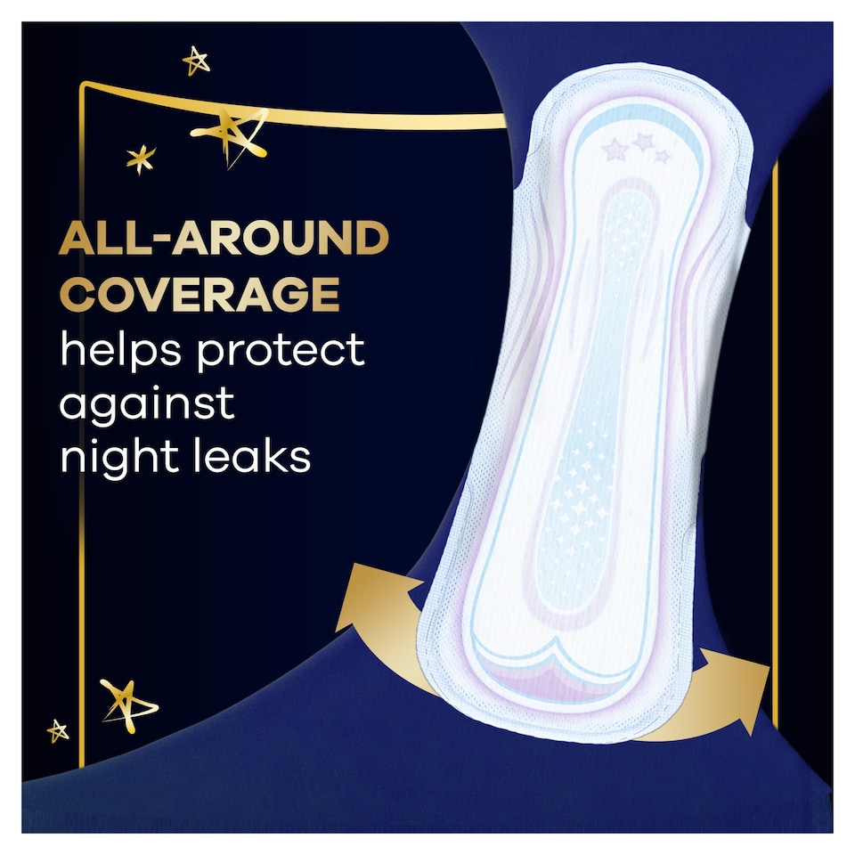 image 1 of Always Ultra Secure Night Extra Sanitary Towels Size 5 Wings 14 Pack