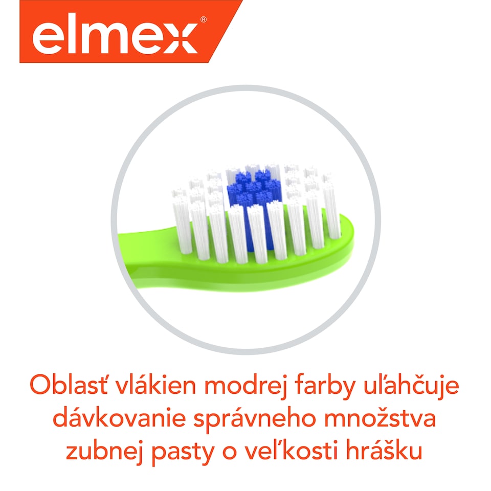 obrázok 1 z elmex® Kids detská zubná kefka pre deti vo veku 3 – 6 rokov 2 ks