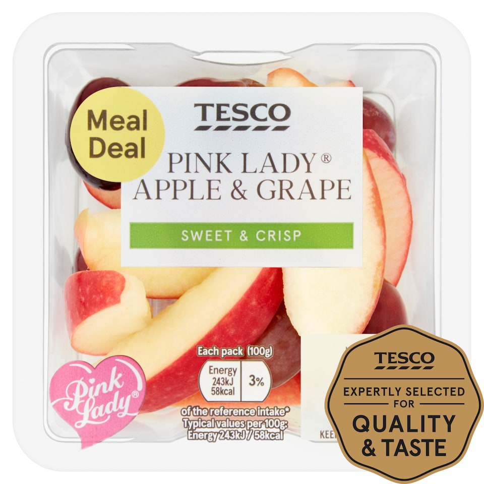 Tesco Pink Lady Apple & Grape Pot 100G