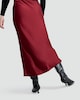 image 3 of F&F Satin Midi Slip Skirt in Red