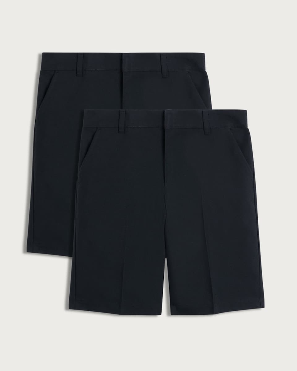 F&F School Boys 2-Pack Regular Fit Shorts in Black