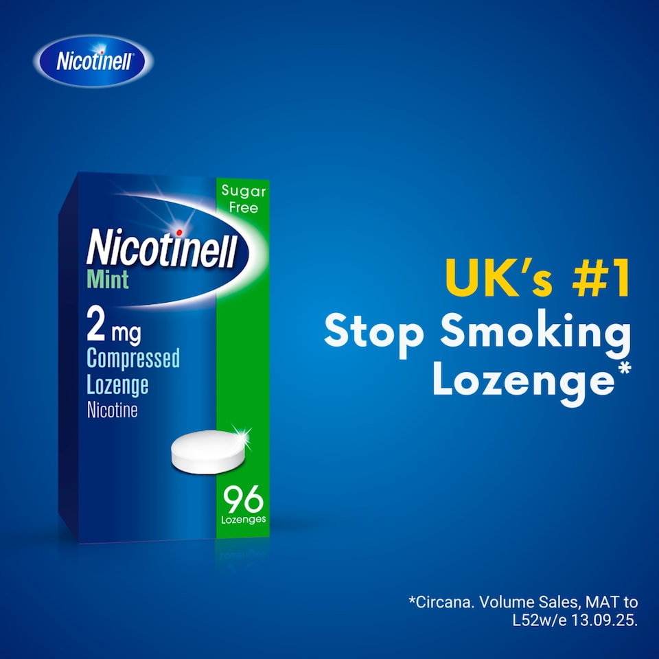 image 1 of Nicotinell Stop Smoking Aid 2mg Compressed Nicotine Lozenges - Mint 96s