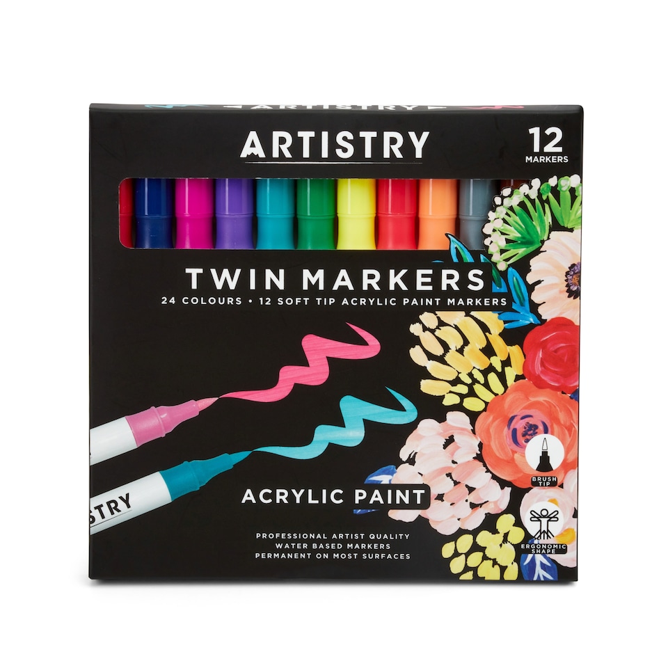 image 1 of Artistry 12pk Acrylic Twin Paint Markers