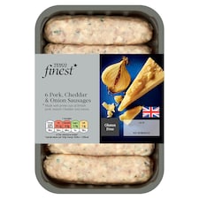 Tesco Finest 6 Pork Cheddar & Onion Sausages 400G