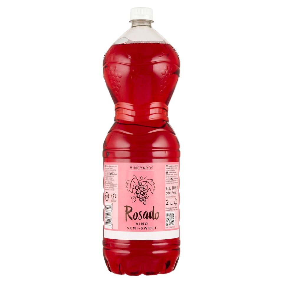 Vineyards Rosado Dunántúli Rosé Cuvée Semi-Sweet Rose Wine 10,5% 2 l