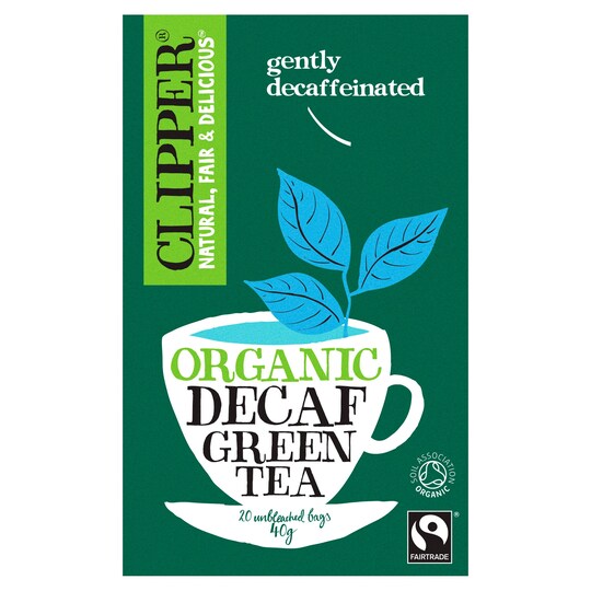 Clipper Organic Fair Trade Decaffeinated Green Tea 20S 40G Tesco