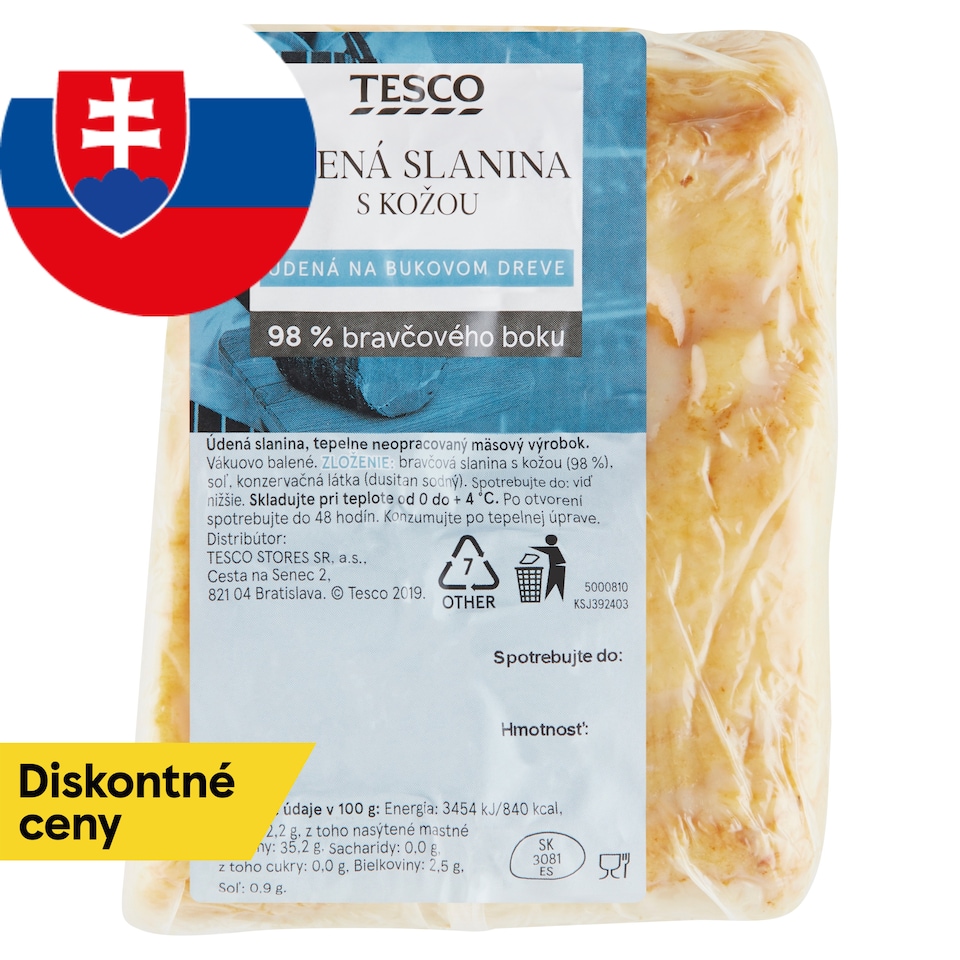 Tesco Údená slanina s kožou