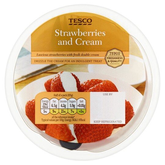 Tesco Strawberries& Double Cream 210G Tesco Groceries