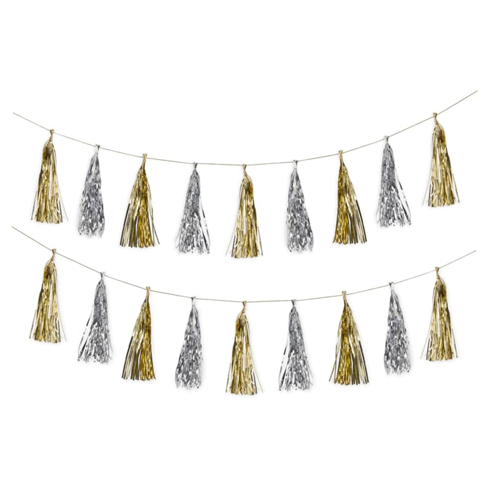 image 1 of Ginger Ray Shimmer Mixed Metallic Tassel Garland