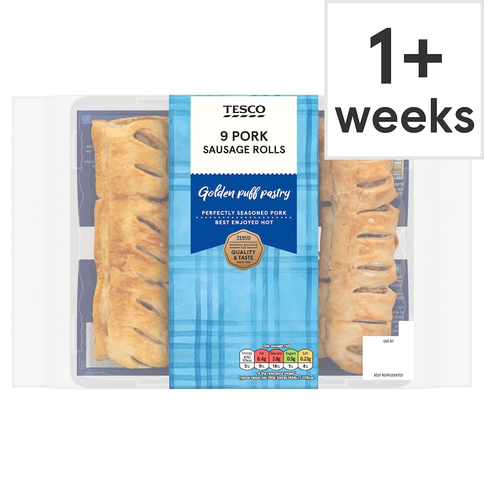 Tesco 9 Pork Sausage Rolls 270g